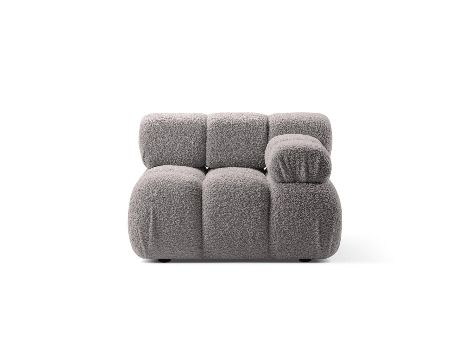MODUL rechts Bellis aus Boucle hellgrau - Hellgrau, Textil (94/70/94cm) - Micadoni