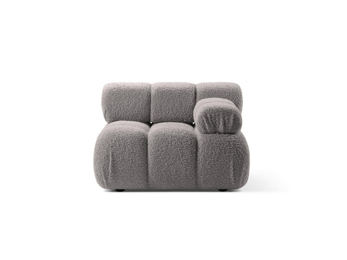 MODUL rechts Bellis aus Boucle hellgrau - Hellgrau, Textil (94/70/94cm) - Micadoni