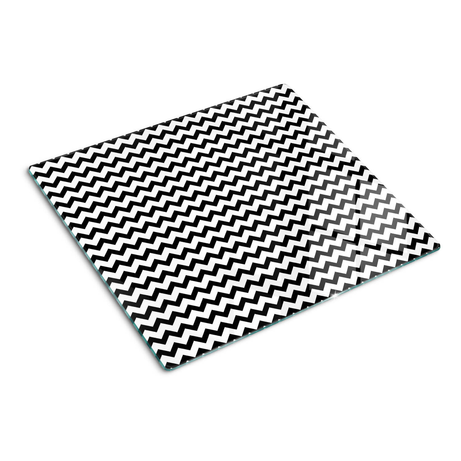 GLASPLATTE 60x52 cm Zickzack - Schwarz, Glas (60/0.4/52cm) - TULUP