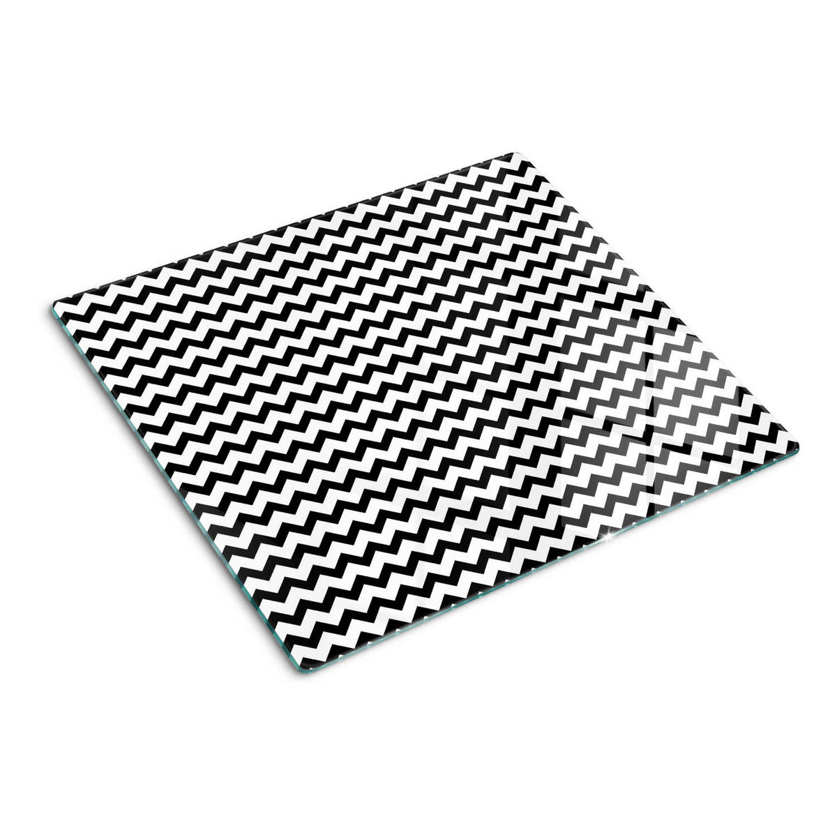 GLASPLATTE 60x52 cm Zickzack - Schwarz, Glas (60/0.4/52cm) - TULUP