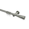 GARDINENSTANGEN-SET Platon Tanara 400 cm (geteilt in 2 x 200 cm), 1-läufig, 20 mm Ø Edelstahl-Optik - Edelstahlfarben/Silberfarben, Metall (400cm) - INTERDECO