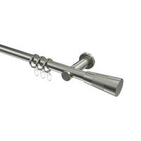 GARDINENSTANGEN-SET Platon Tanara 480 cm (geteilt in 3 x 160 cm), 1-läufig, 20 mm Ø Edelstahl-Optik - Edelstahlfarben/Silberfarben, Metall (480cm) - INTERDECO