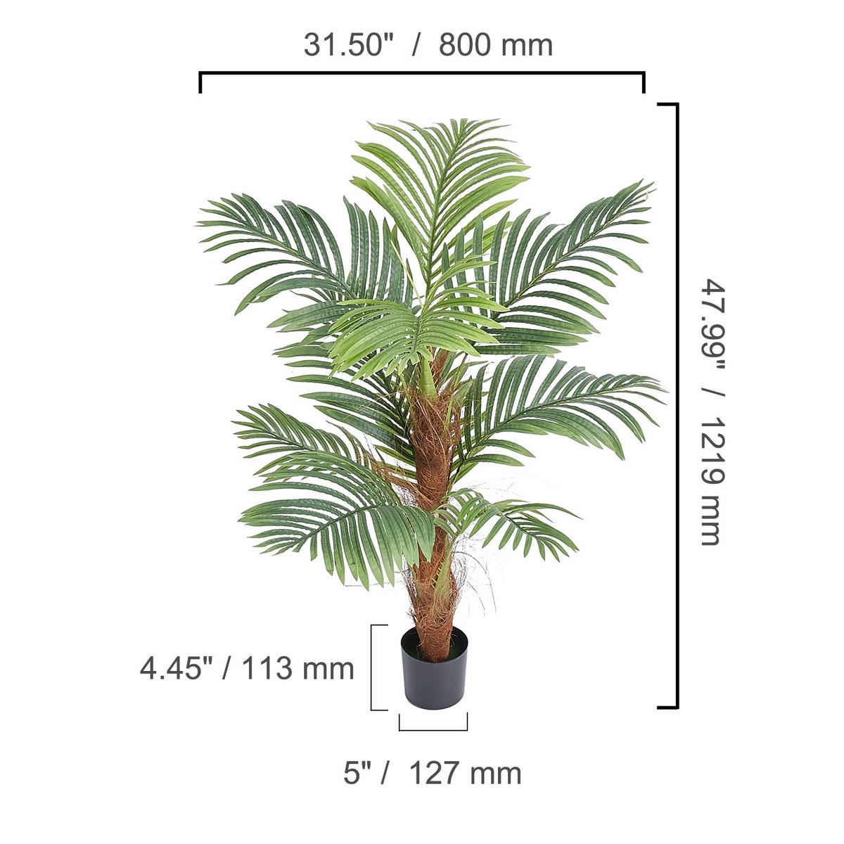 KUNSTPFLANZE Areca Catechu 2er-Set - Grün, Kunststoff (121.9cm) - Kaket
