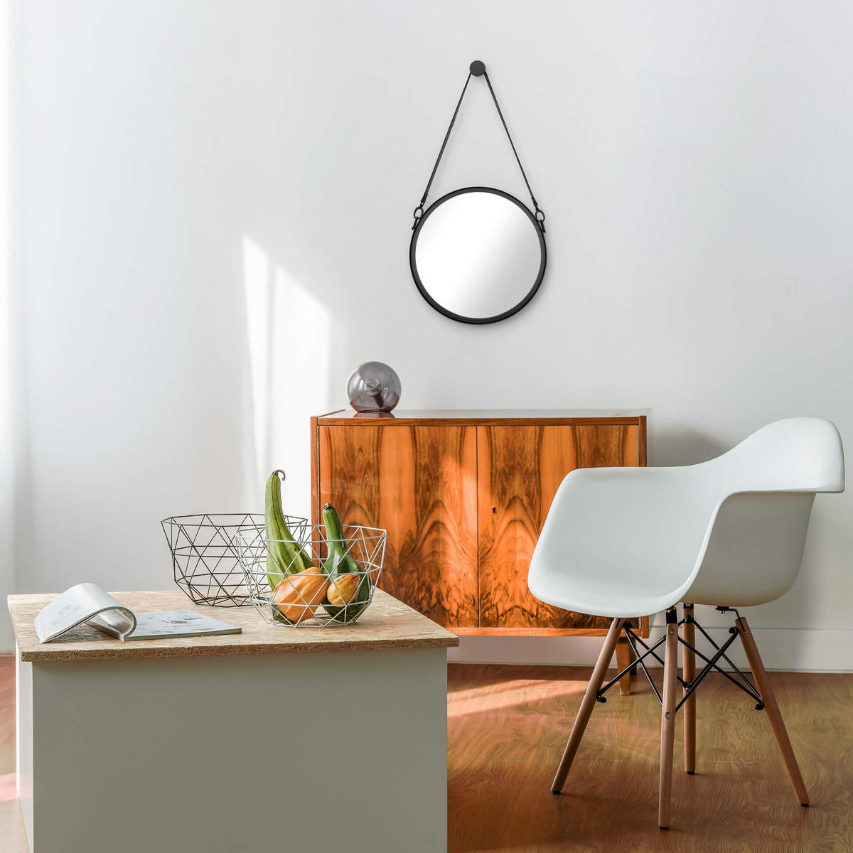 WANDSPIEGEL Schwarz 40/71 cm - Schwarz, Metall (40/70.5/6cm) - KUNSTLOFT