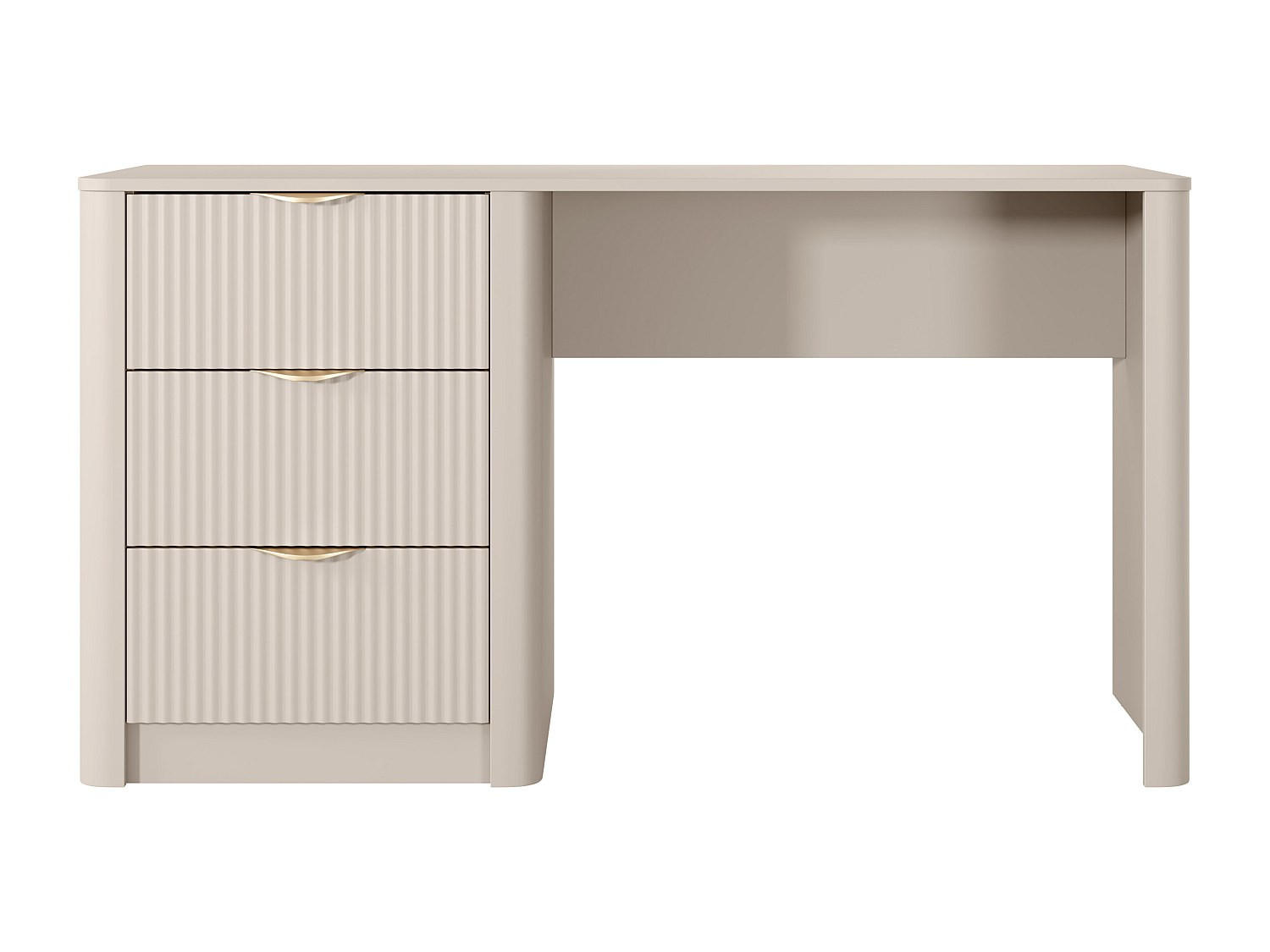 SCHREIBTISCH - 140.4 cm x 55.1 cm - Holz, Platte - Beige, Goldfarben ELONARIA - Beige/Goldfarben, Holz (55.1/140.4/76.4cm) - Vente-Unique
