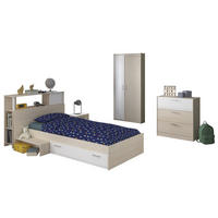 KINDERZIMMER-SET 4-tlg. Parisot Charly 16 Holzdekor Akazie/Weiß - Weiß/Akaziefarben, Kunststoff (100/1/200cm) - 58aufmkessel