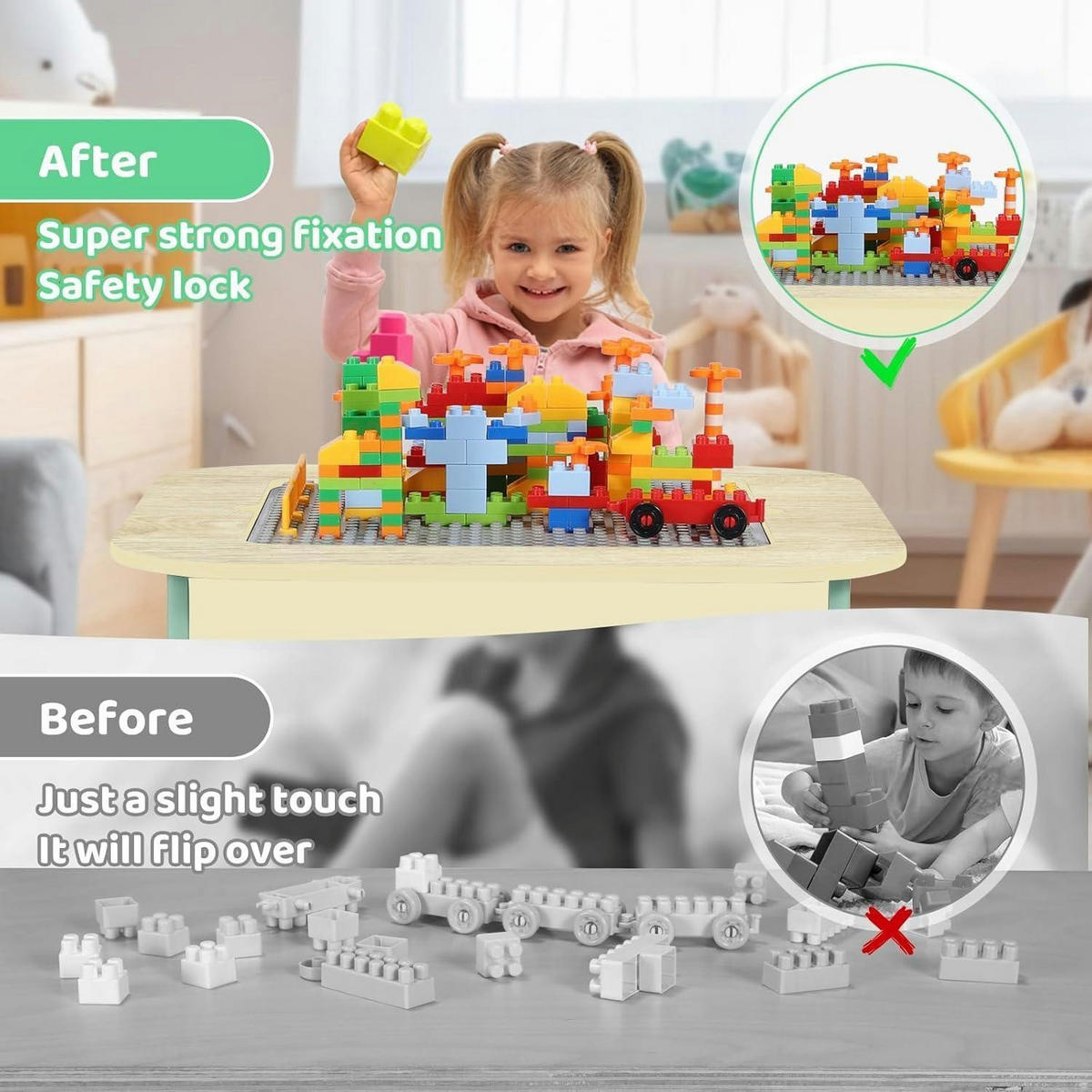 KINDERTISCH mit 2 Stühlen 4-in-1 Multifunktion Grün - Hellgrün, Holzwerkstoff (50/49/54cm)