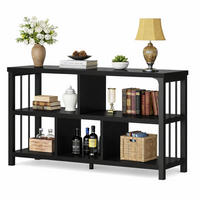 REGAL Standregal 120 x 34 x 76.2 cm Holzoptik Metallgestell - Schwarz, Holzwerkstoff/Metall (120/76.2/34cm) - Quality Elegance