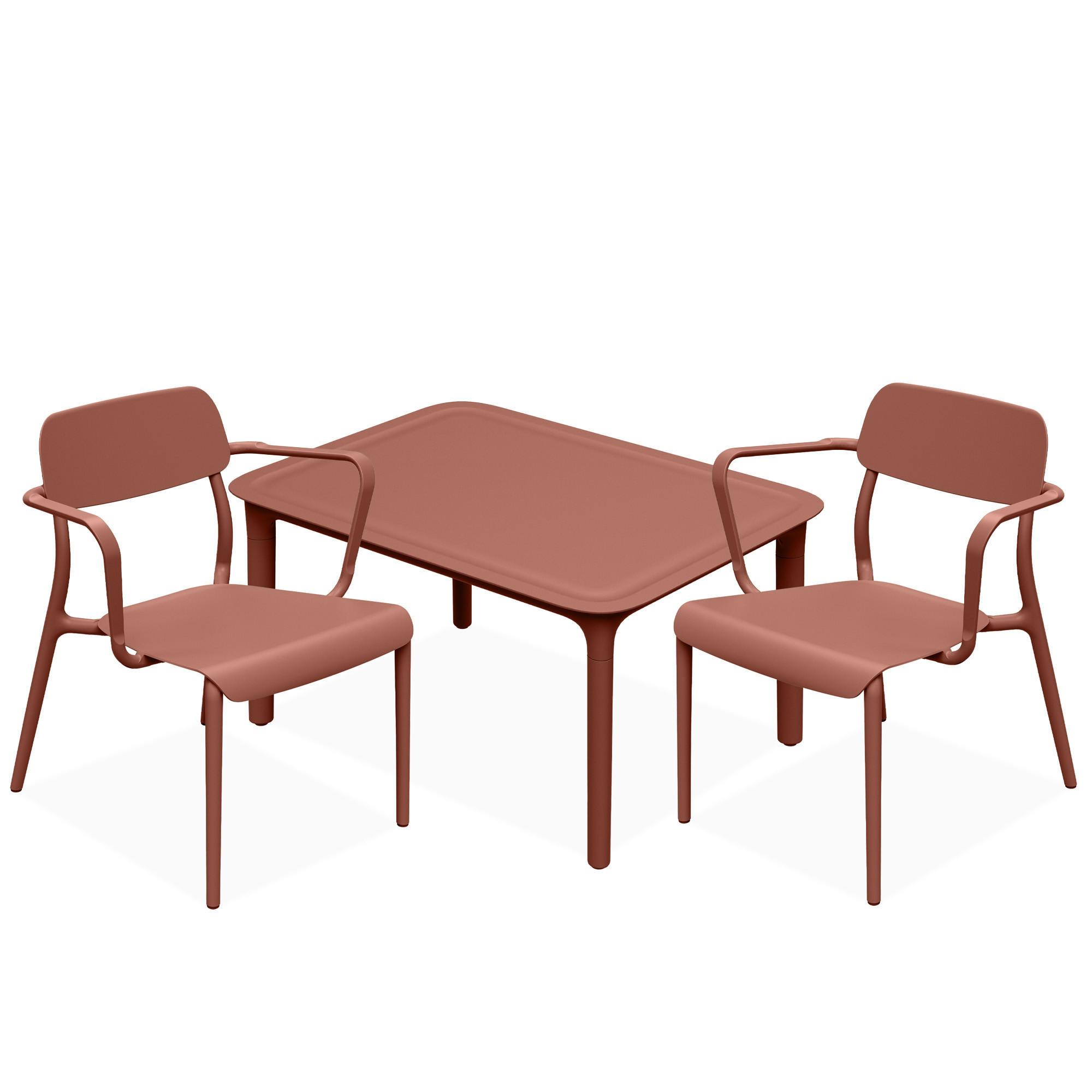 GARTENMÖBEL-SET GALIO, 3-tlg - Orange, Kunststoff - KONSIMO®