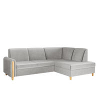 ECKSOFA Hellgrau FLORA Hydrophobes Gewebe Rechts Ausziehbar - Hellgrau/Grau, Textil (172/236cm) - Sepro Meble