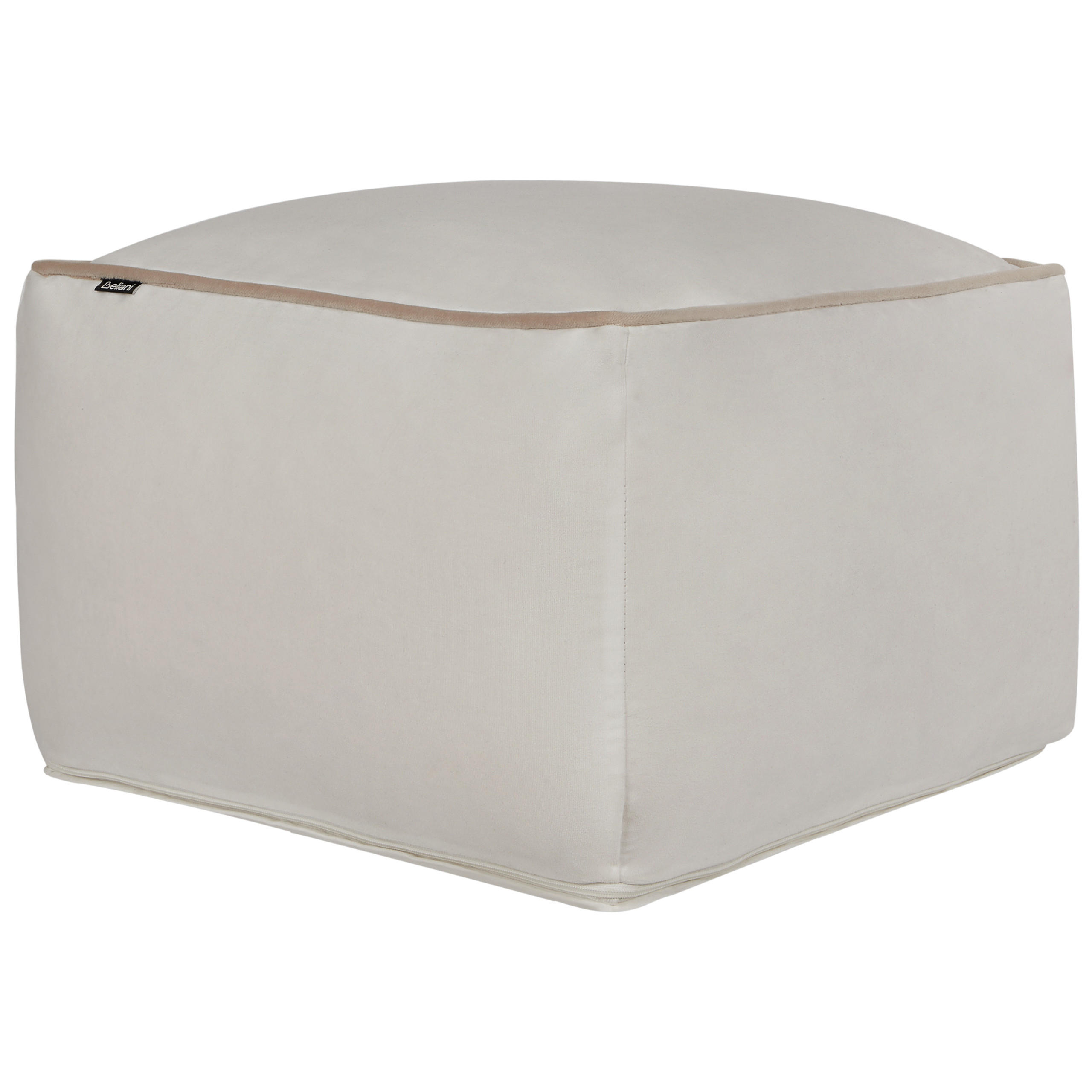 POUF Samtstoff Hellbeige Dareyn - Beige, Textil (50/30/50cm) - Beliani