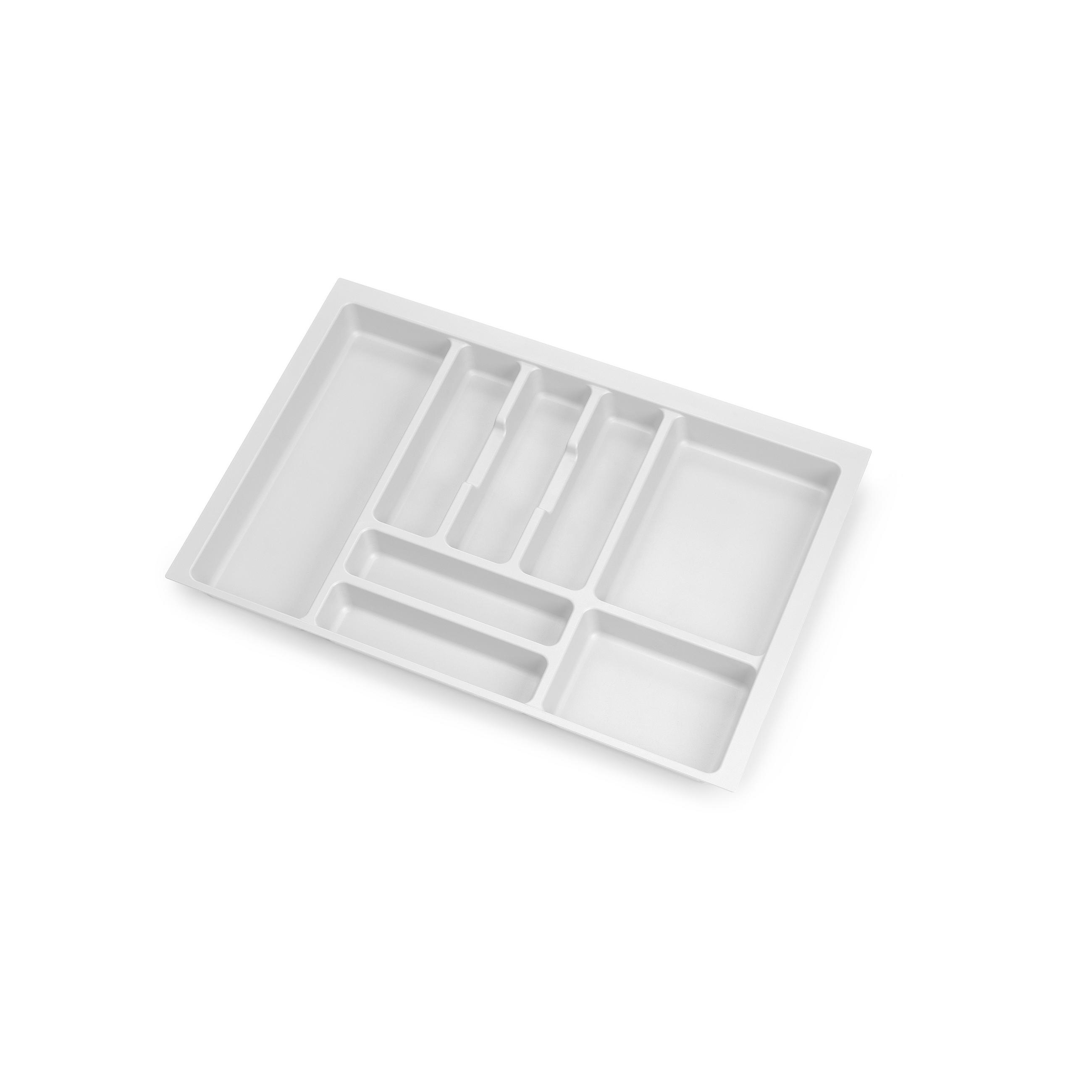 BESTECKEINSATZ Optima Vertex/Concept, Tiefe 500mm, Plattenstärkenstärke 16mm, Modul 700mm, Kunststoff, weiss - Weiß, Kunststoff (66.5/5/52cm) - EMUCA