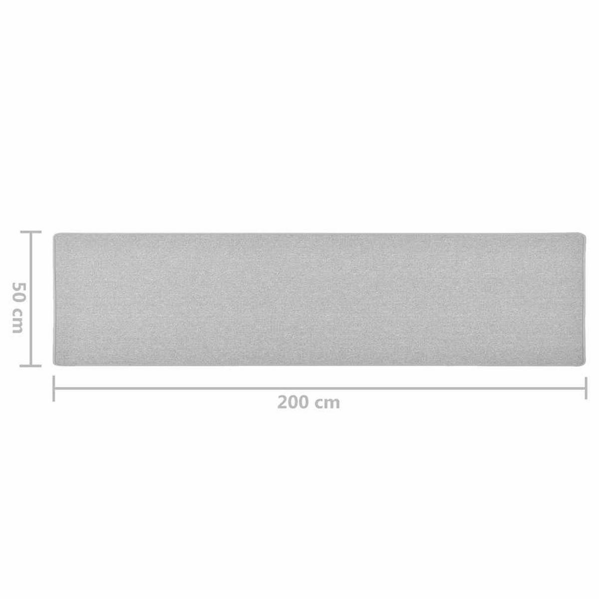 TEPPICHLÄUFER Hellgrau 50/200 Cm - Hellgrau, Kunststoff (200/50cm) - vidaXL