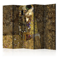 PARAVENT Einseitig Bedruckter 5-tlg 225x172 cm Der Kuss von Klimt - Braun, Holz/Textil (225/172/3cm) - Muralo