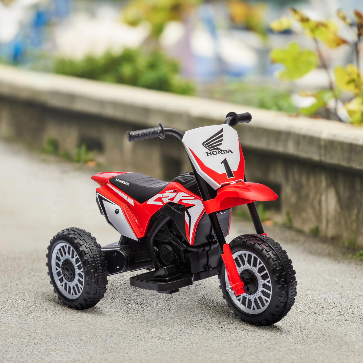 HOMCOM Kinder Elektro-Motorrad, 6V Kindermotorrad mit Hupe, Startup-Musik - Rot, Kunststoff/Metall (71/40.5/43.5cm) - HOMCOM