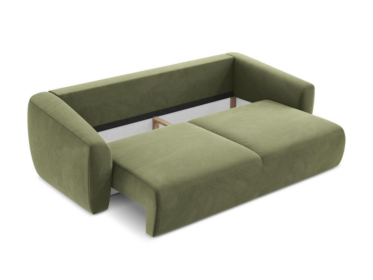 3-SITZER SOFA mit Schlaffunktion Chenille Stoff Schwarz - Schwarz, Holzwerkstoff/Kunststoff (266/95/121cm) - LaMiaSofa