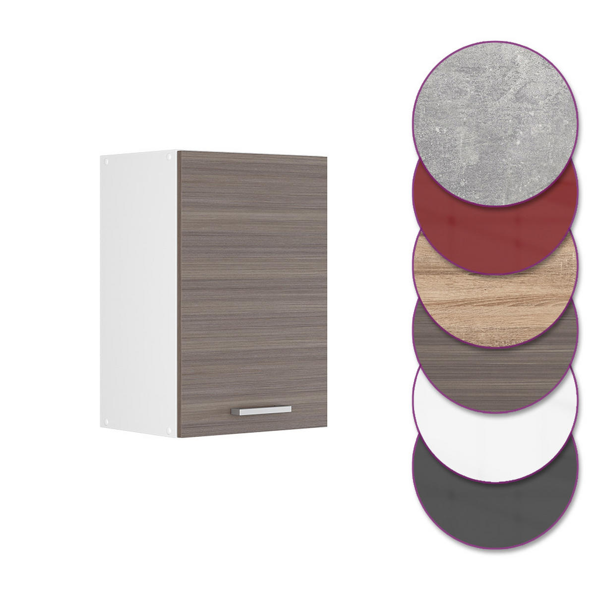 HÄNGESCHRANK R-Line Grau 40 cm - Weiß/Braun, Holzwerkstoff (40/60/31cm) - Vicco