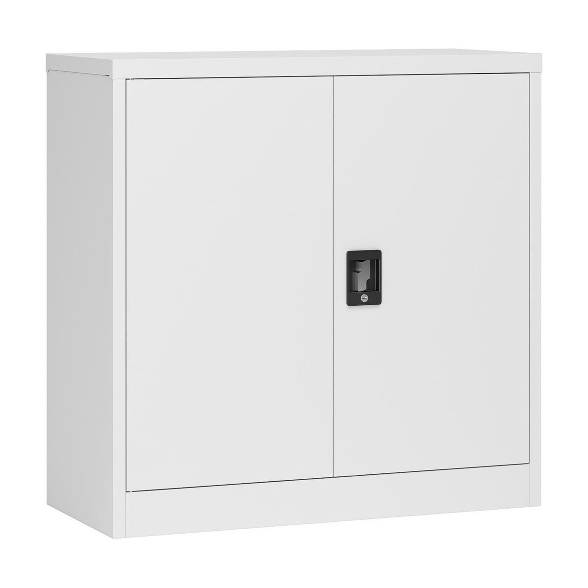 AKTENSCHRANK Molise - Hellgrau, Metall (90/90/40cm) - [en.casa]