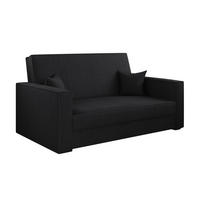 SOFA, Schlaffunktion - America Stoff Poso Schwarz - Schwarz, Holz (137/77/112cm) - Kaiser Möbel