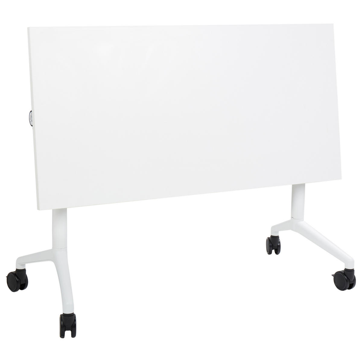 PSACÍ STŮL Skládací Bílý 120/60 cm s kolečky Cavi - bílá, kompozitní dřevo (60/120/75cm) - Beliani