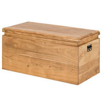 MASSIVER TRUHENTISCH - Akazie Hell - Hellbraun/Akaziefarben, Holz (40/80/40cm) - home24