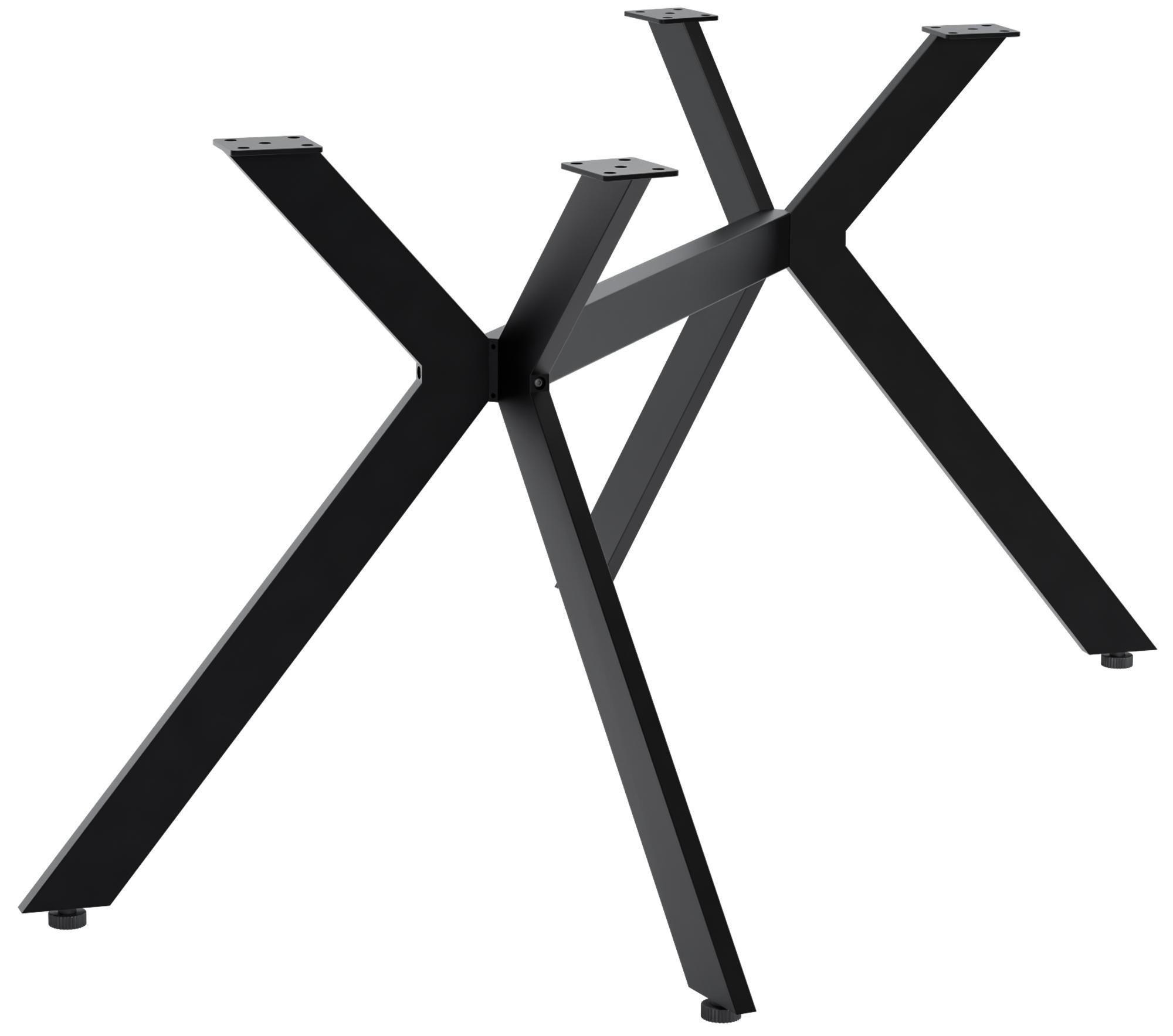 TISCHBEIN eckig 135/73/72 cm Metall schwarz - Schwarz, Metall (135/72/73cm) - CLP