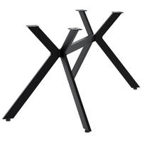 TISCHBEIN eckig 135/73/72 cm Metall Schwarz - Schwarz, Metall (135/72/73cm) - CLP