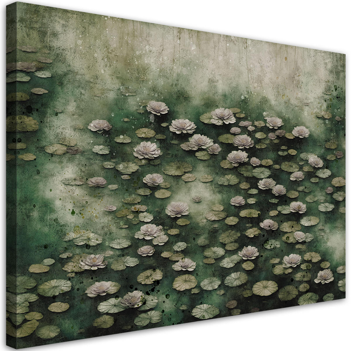 WANDBILD lotusblumen auf einem see - Grün, Textil (60/40cm) - Feeby