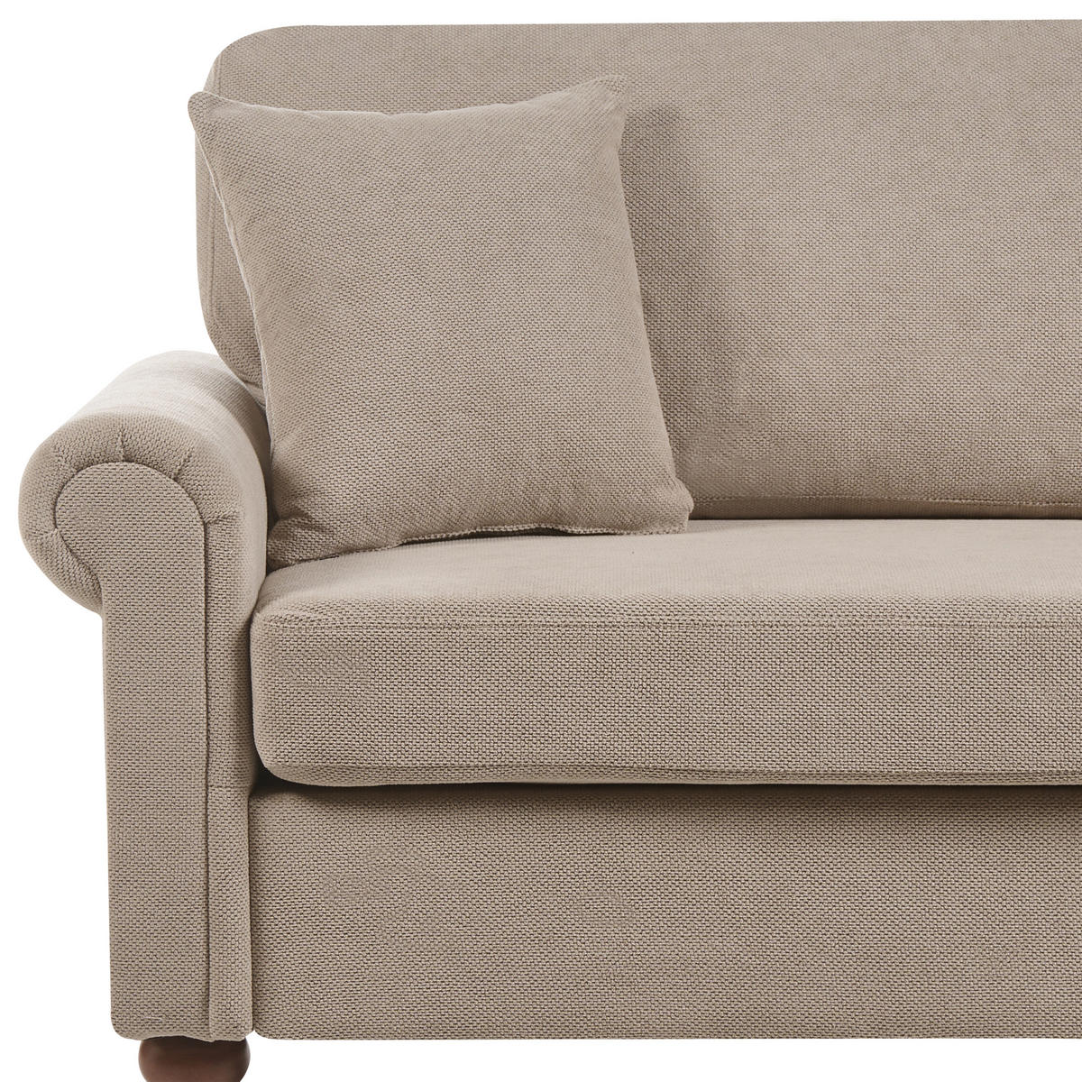 3-SITZER-SOFA Stoff Taupe Ginnerup - Taupe, Textil (195/84/76cm) - Beliani