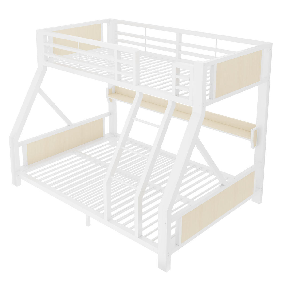 ETAGENBETT 90/140/200 cm mit LED, DE-41604, in Weiß - Weiß, Metall (140/200cm) - ComfortXL