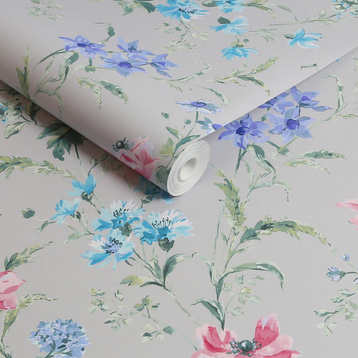 VLIESTAPETE Mohnwiese - Violett, Papier/Kunststoff (52/1000cm) - Graham & Brown