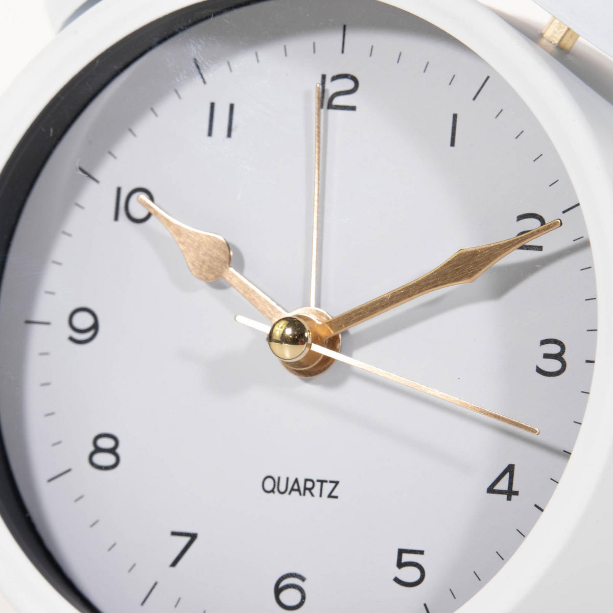 WECKER mit goldenen Uhrzeigern 10/5,5/13,5 cm - Weiß, Metall (5.5/13.5/10cm) - Atmosphera Createur d´interieur