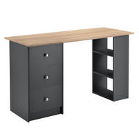 SCHREIBTISCH Lemberg - Dunkelgrau/Beige, Holzwerkstoff (49/120/72cm) - [en.casa]