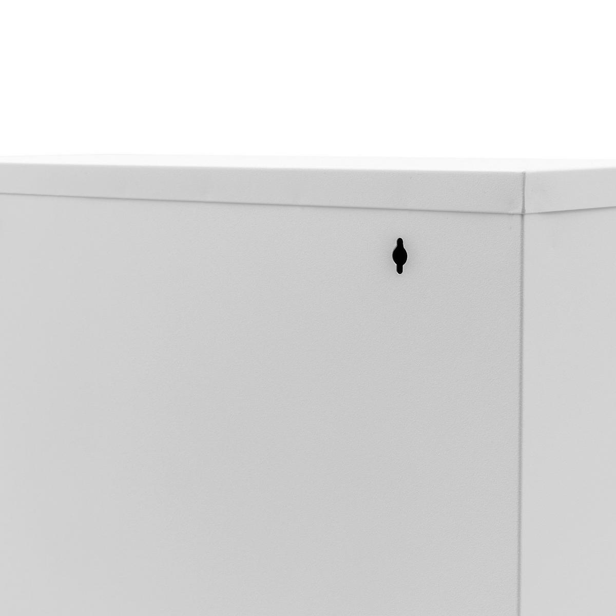 SCHUHSCHRANK schmal Metall mit Magnet 2 Klappen Weiß - Weiß, Metall (50/70/15cm) - Gowoll