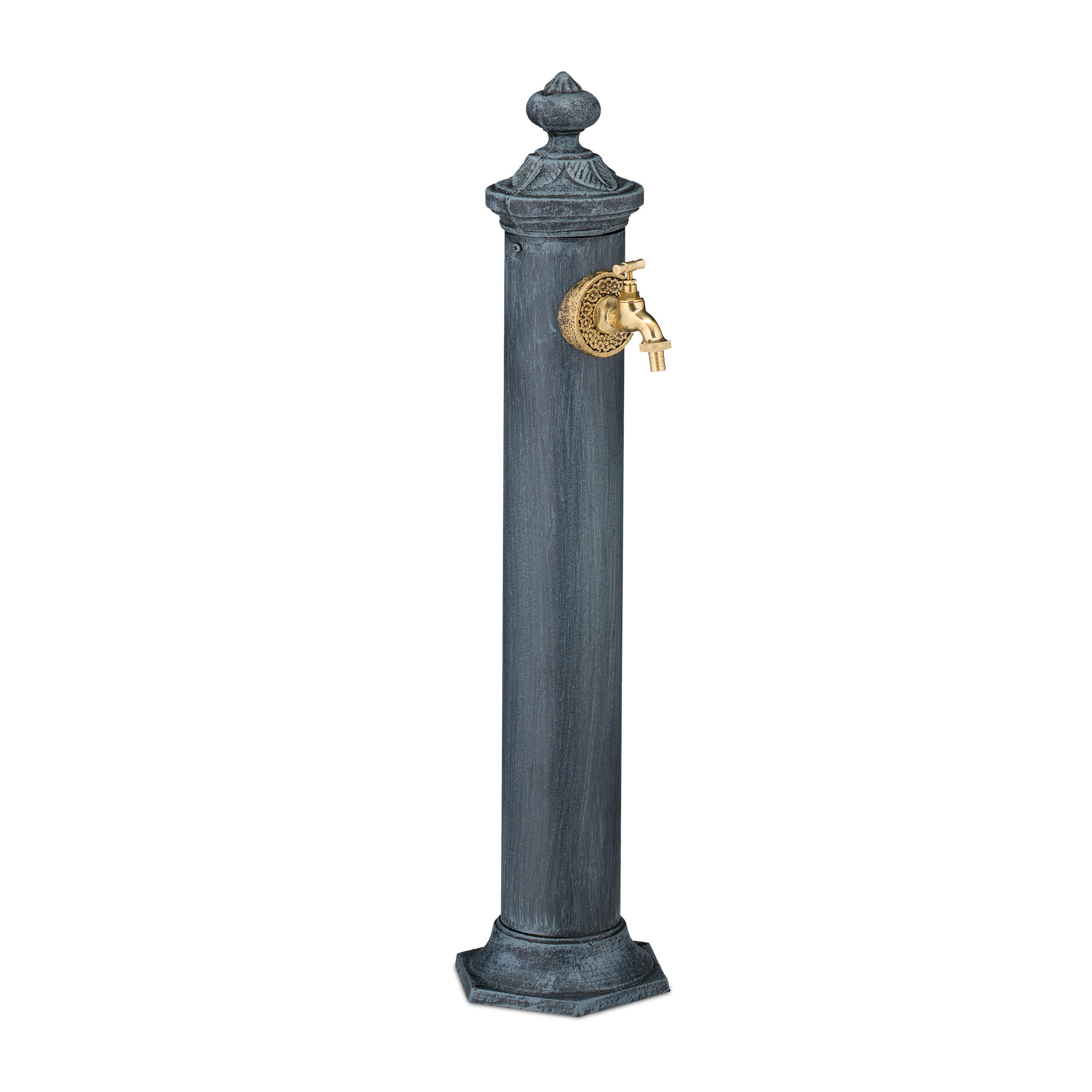 STANDBRUNNEN - Grau, Metall (25/21.5/84cm) - Relaxdays