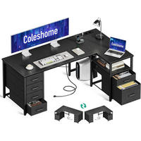 ECKSCHREIBTISCH L-Form Schwarz 140 x 70 cm - Schwarz, Holzwerkstoff (140/70/75.2cm)