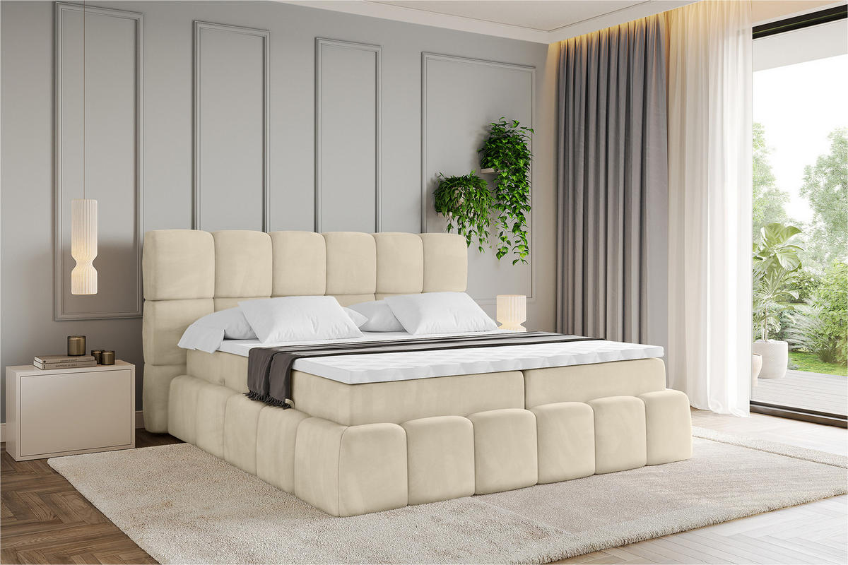 BOXBETT - AURI-H3 - 200x200 Beige Monolith - Sahara, Holzwerkstoff (200/200cm) - ALTDECOR