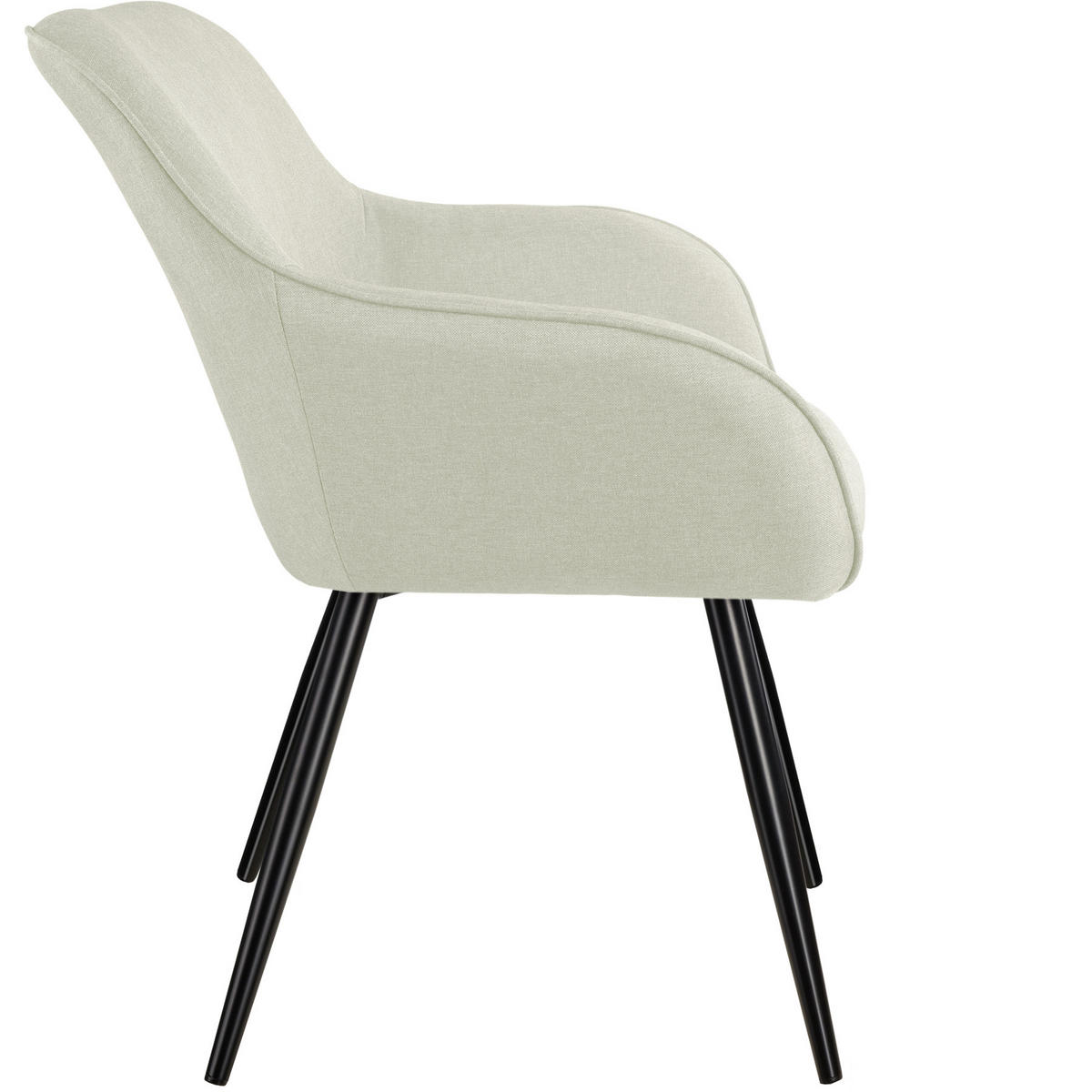 ESSZIMMERSTUHL 6er Set Marilyn 58 x 62 x 82 cm crème/schwarz - Creme/Schwarz, Textil (58/82/62cm) - tectake