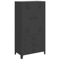 INDUSTRIAL Kleiderschrank Schwarz 90/50/180 Cm Metall - Schwarz, Metall (50/180/90cm) - vidaXL