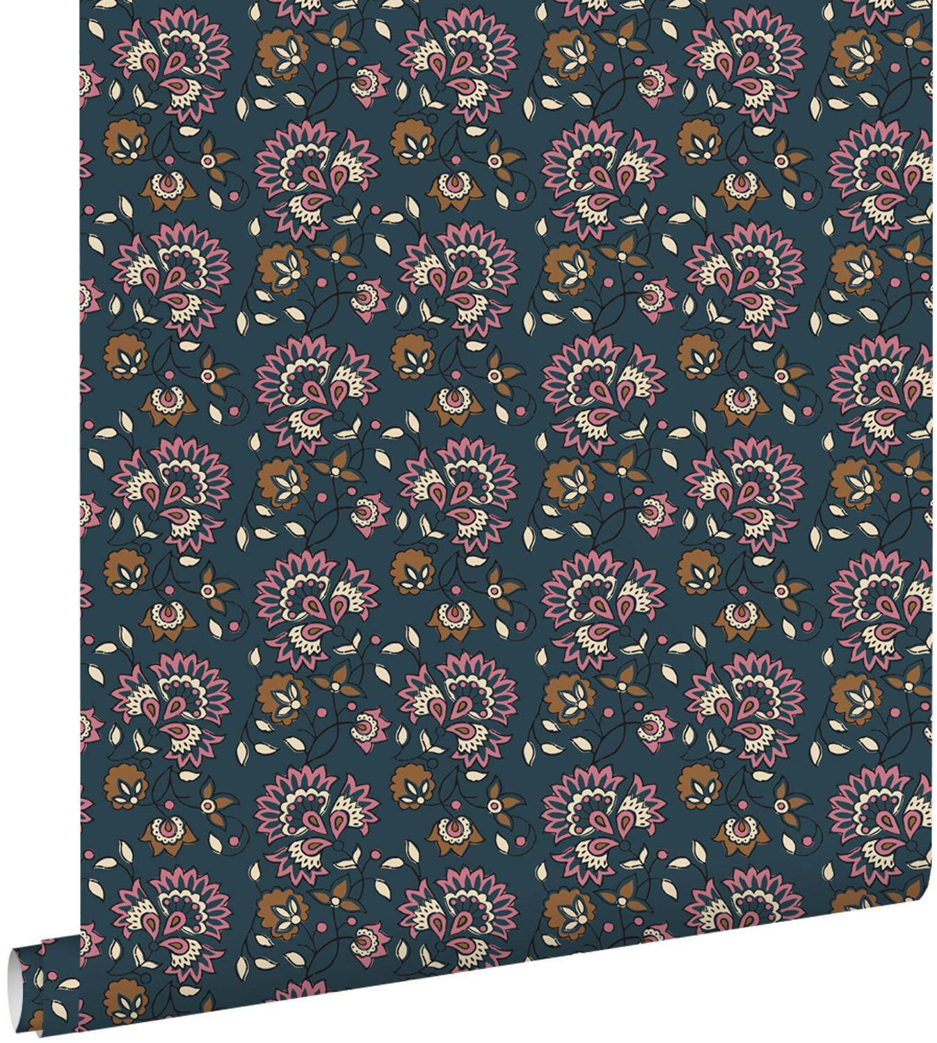 TAPETE Blumenmuster 50 x 900 cm - Blau, Papier (50/900cm) - ESTAhome