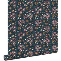 TAPETE Blumenmuster 50 x 900 cm - Blau, Papier (50/900cm) - ESTAhome