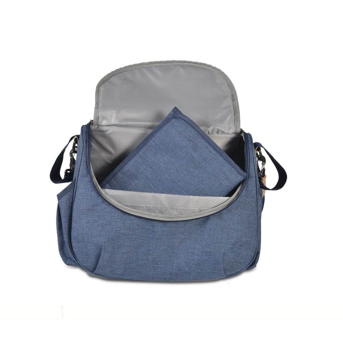 WICKELTASCHE Naomi blau Wickelunterlage, Schultergurt, Seitentaschen und Reißverschluss - Blau, Textil (10/32/40cm) - Cangaroo