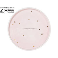TORTENPLATTE Es ist Zeit zum Glänzen in Rosa - 23,5cm - Pink, Keramik (0.1/1/0.1cm) - Blond Amsterdam