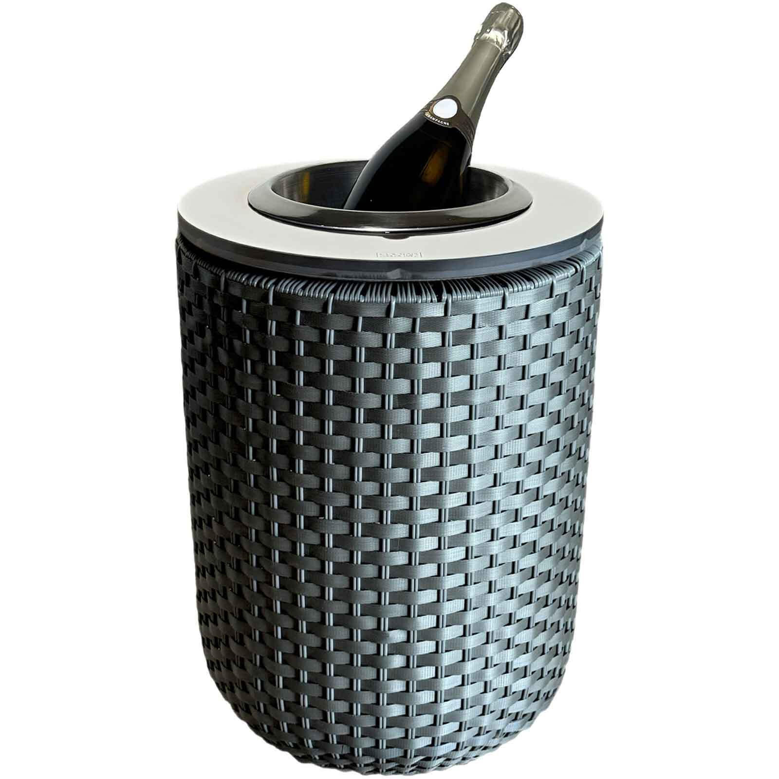 BEISTELLTISCH MIT EDELSTAHL-KÜHLER London Anthrazit/Champagner 50 cm - Champagner/Anthrazit, Kunststoff (34/34/50cm) - COOTAB Cooler Table