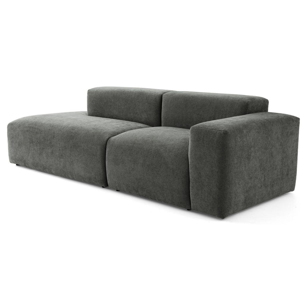 3-SITZER modulares Sofa HEAVEN SET 1 Links, Breite 255 cm Webstoff Dunkelgrau - Dunkelgrau/Schwarz, Holz/Kunststoff (255/71/102cm) - Muffo