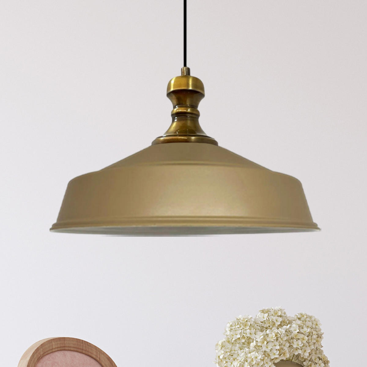 PENDELLEUCHTE Asletl 40/30 cm - Beige, Metall (30/40/27cm) - Bamyum