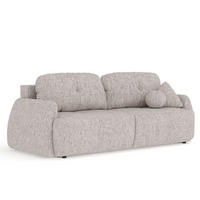 SCHLAFSOFA Loca Hellbraun Webstoff - Hellbraun/Schwarz, Holz/Holzwerkstoff (248/92/103cm) - Maison de Reve