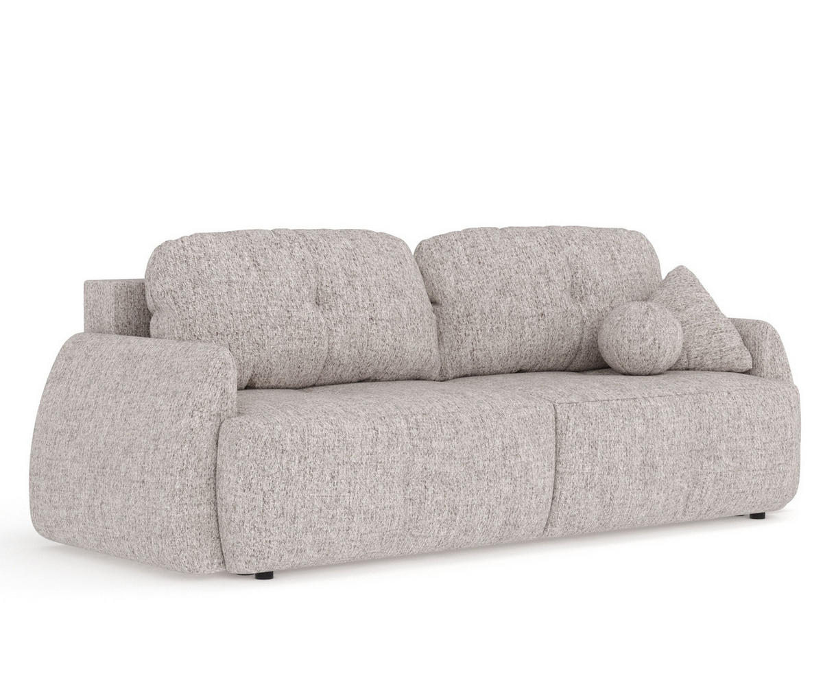 SCHLAFSOFA Loca Hellbraun Webstoff - Hellbraun/Schwarz, Holz/Holzwerkstoff (248/92/103cm) - Maison de Reve