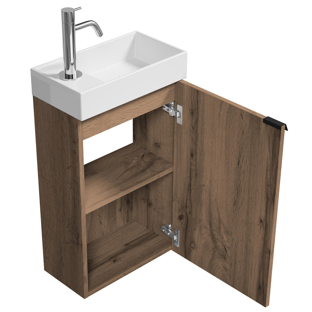 GÄSTE-WC-MÖBELSET Apollo 2 Teile Eiche Braun - 40 x 22 x 64 cm - Eichefarben/Braun, Holz (40/68/22cm) - Badplaats