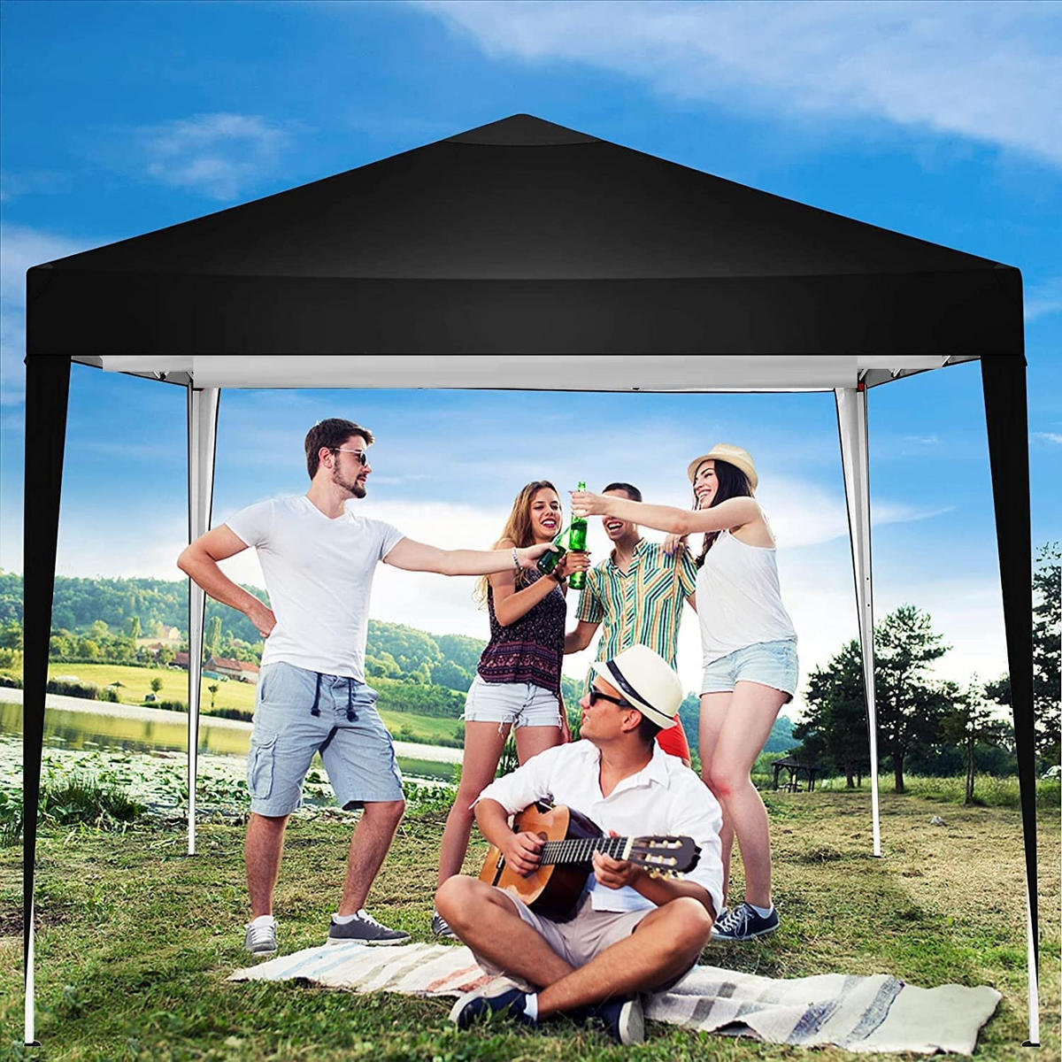 PAVILLON Party Schwarz - Schwarz, Textil (20/15/110cm) - Resch